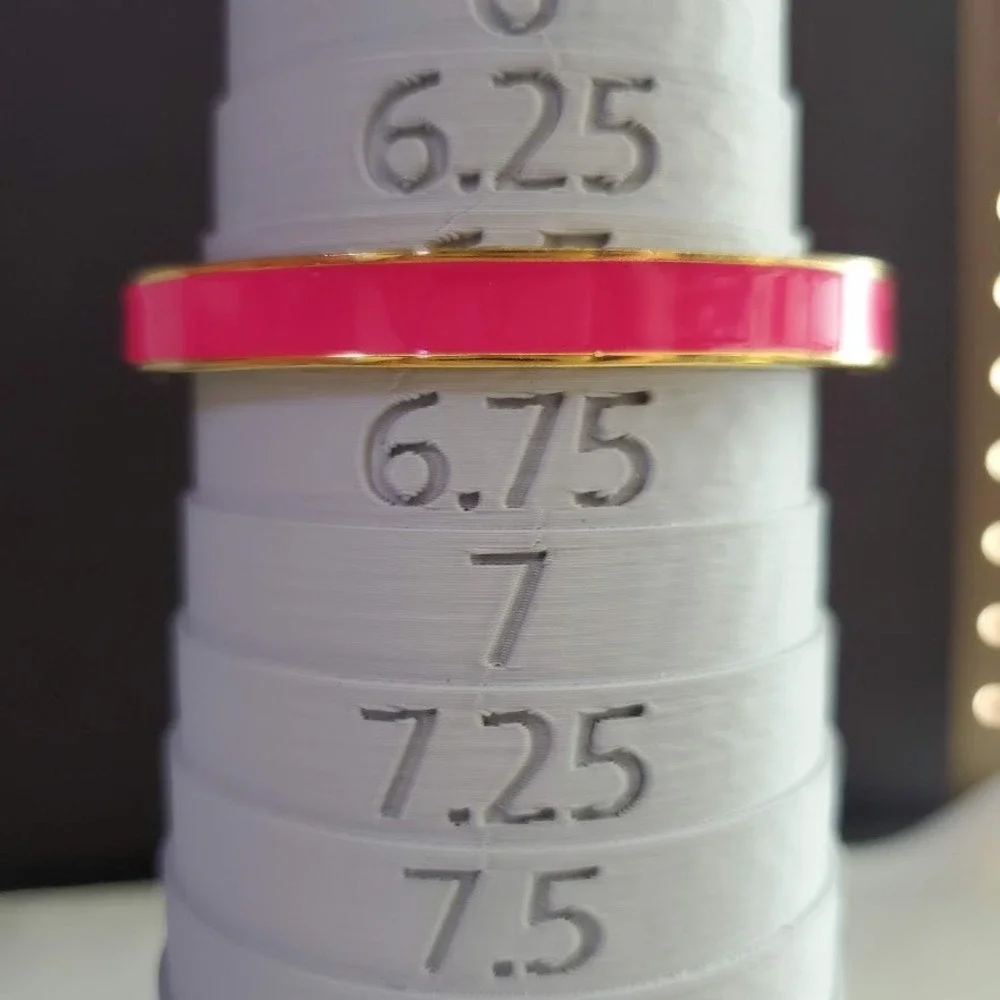 Kate Spade New York Tickled Pink Enamel Bangle Hinge Bracelet Gold Tone 6.5" - Picture 4 of 9
